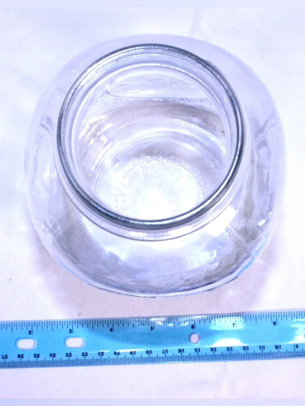 Vintage Ball Mason Jar Sculptured Glass Series, Embossed Fruit - Half Gallon